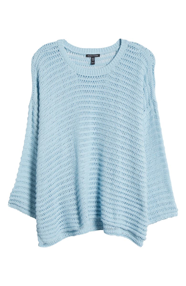 Eileen Fisher Open Stitch Organic Cotton Sweater, Alternate, color, Pale Sky
