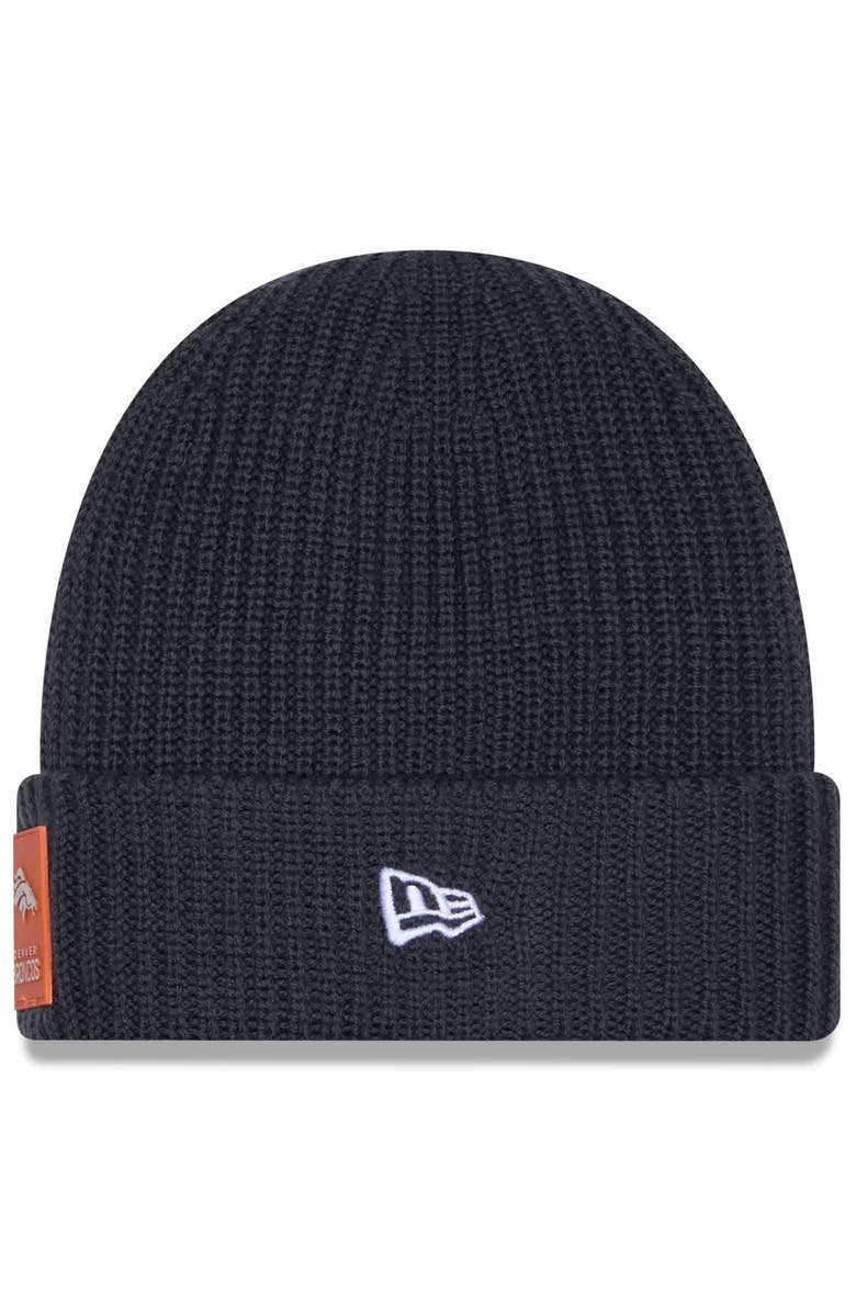 New Era Men's New Era Charcoal Denver Broncos 2025 Sideline Cold Weather Cuffed Knit Hat, Alternate, color, 
