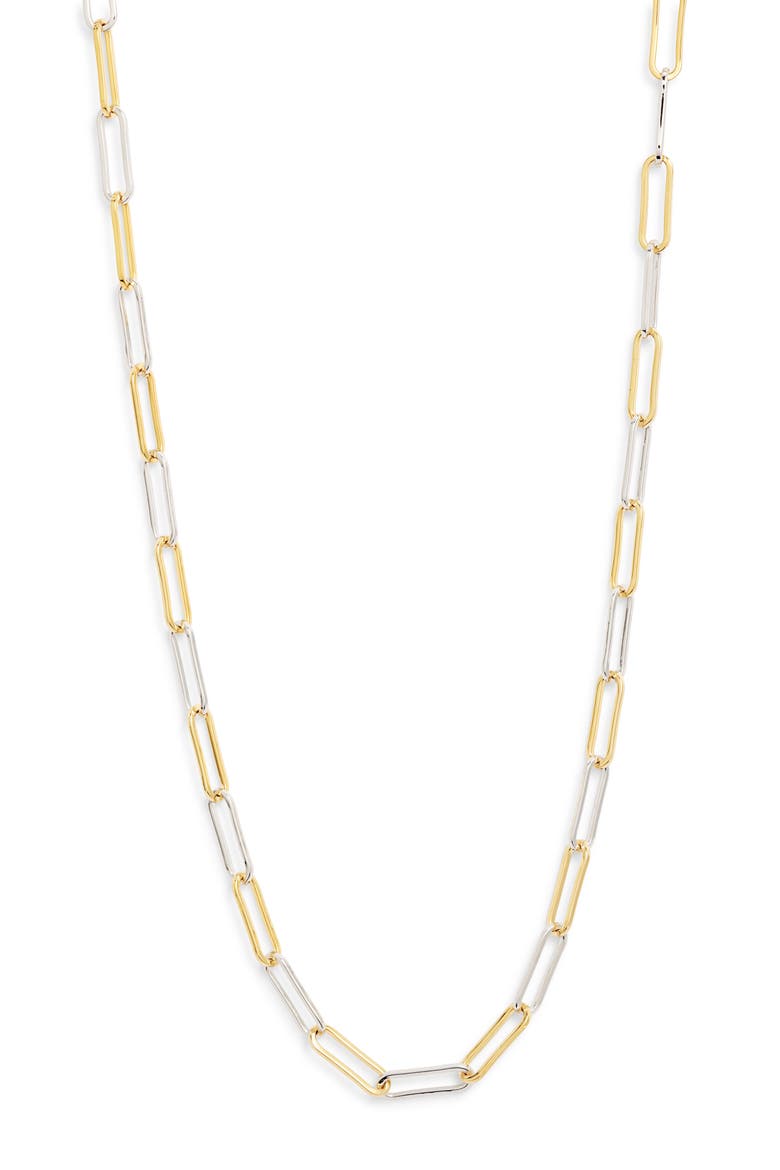 Demi Fine Paper Clip Necklace, Main, color, 14K GOLD- STERLING PLATED