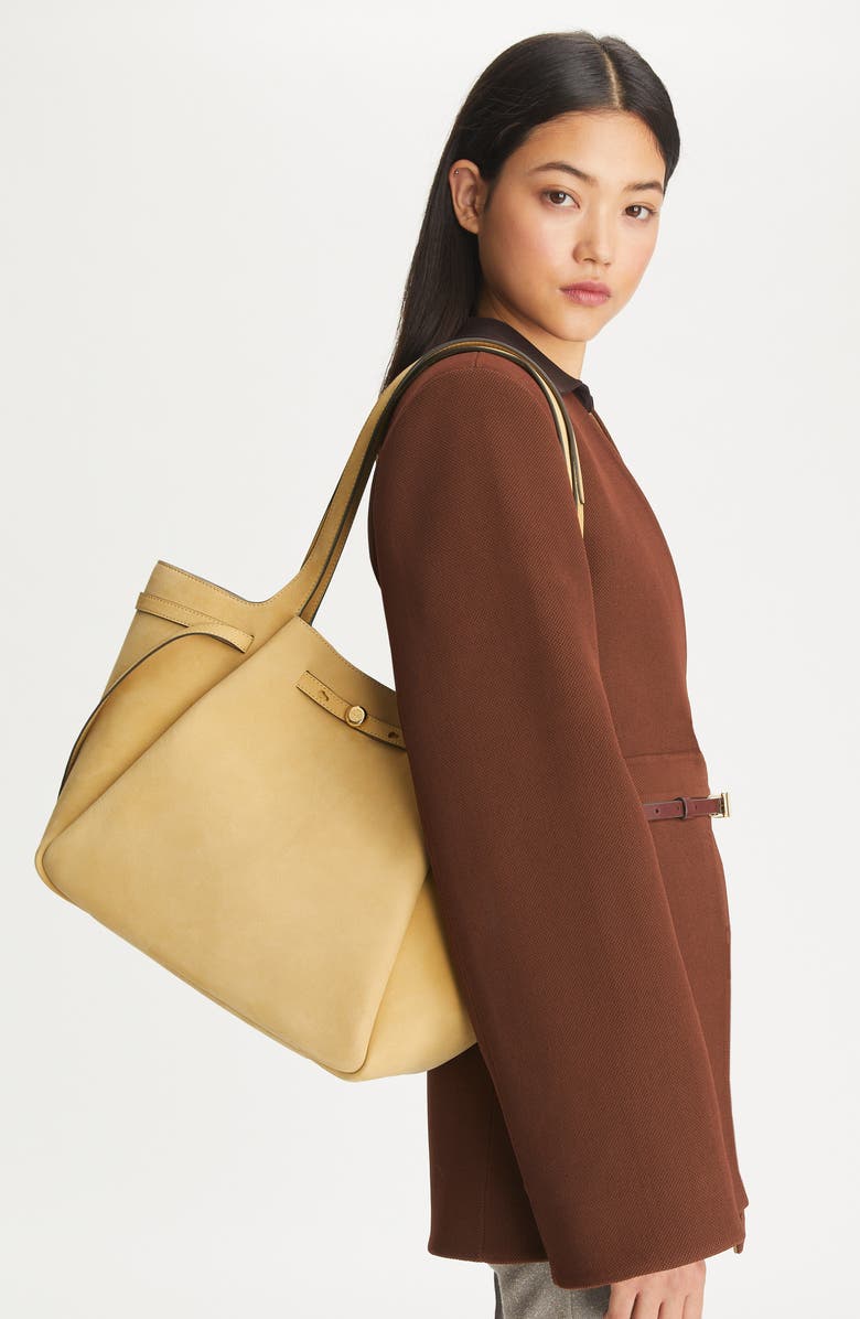 Tory Burch Romy Nubuck Leather Tote, Alternate, color,