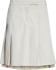Thom Browne Pleated Drop Hem Cotton Twill Skirt