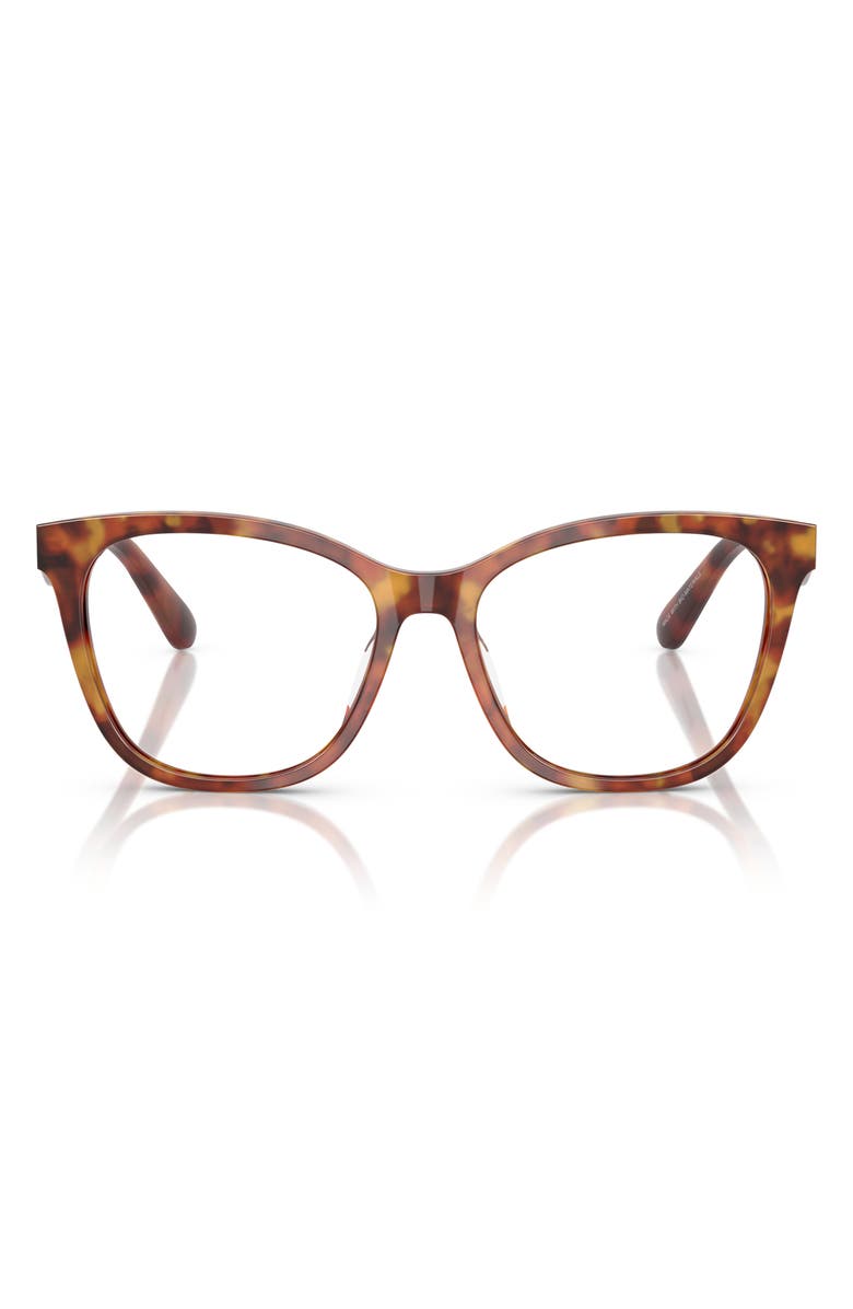 COACH 51mm Square Optical Glasses, Main, color, Caramel Tortoise