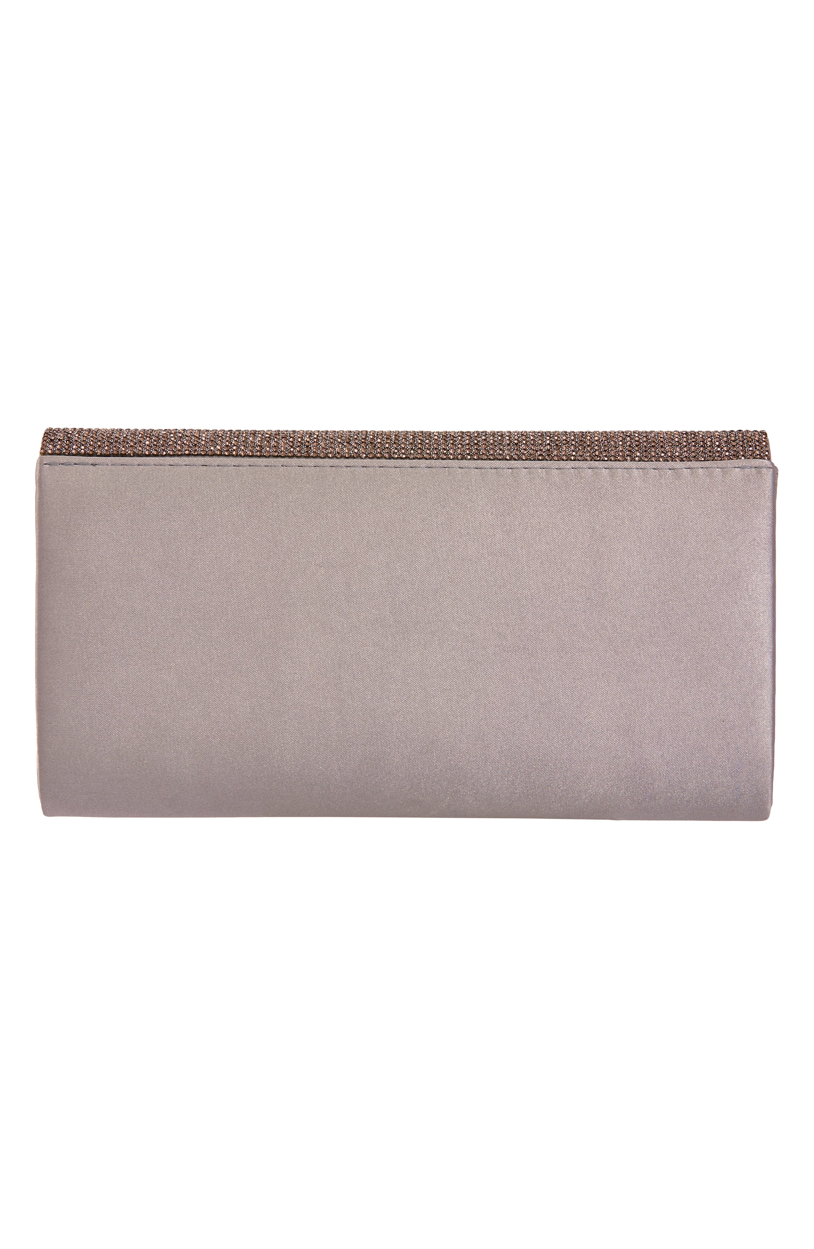 Chic Rhinestone & Satin Envelope Clutch, Alternate, color, PEWTER