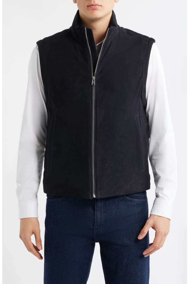 Marens Leather Vest, Alternate, color, DARK BLUE