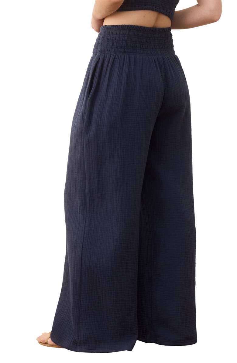 Marine Layer Sophia Double Cloth Wide Leg Pants, Alternate, color, Indigo