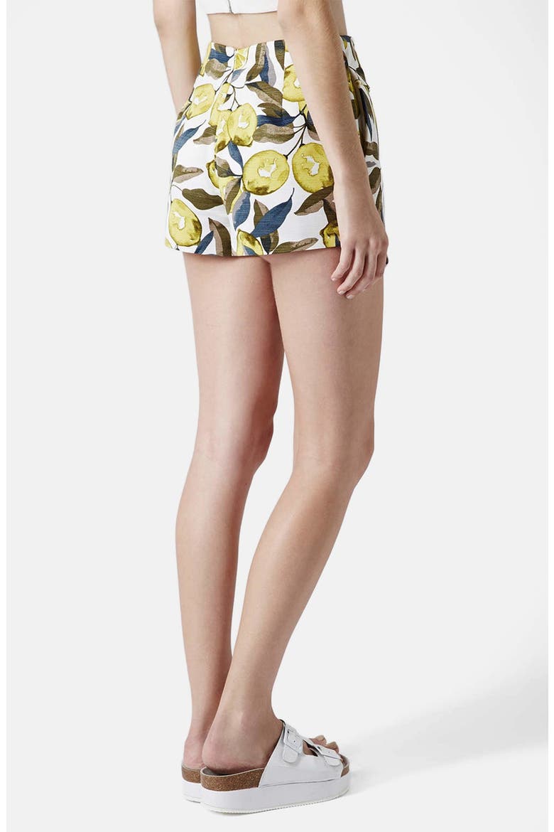 Lemon Print Pointed Hem Skort, Alternate, color, YELLOW MULTI