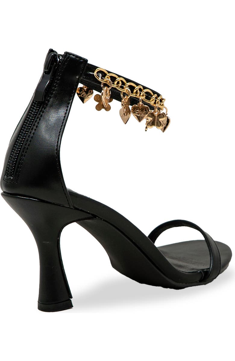 CHASE AND CHLOE Iridessa Charm Ankle Strap Sandal, Alternate, color, Black