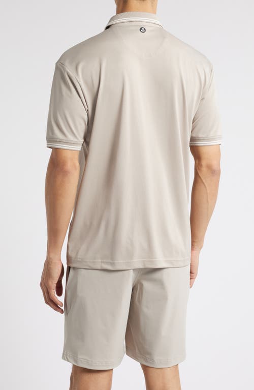 Swannies Thatcher Solid Band Collar Golf Polo In Tan