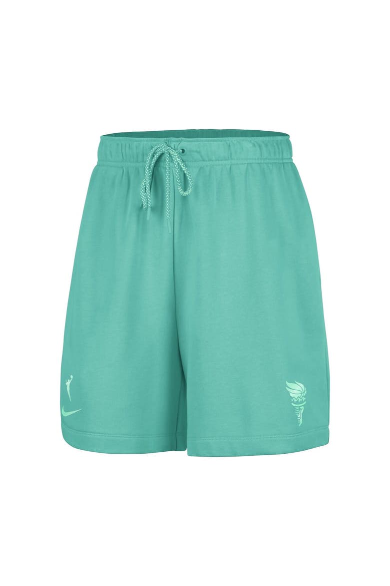 Women's Nike  Mint New York Liberty 6" Fleece Performance Shorts, Alternate, color, Mint