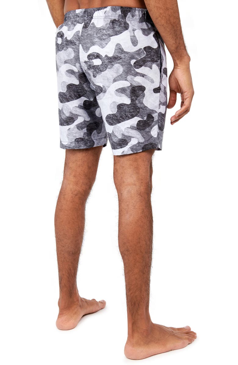 Brooklyn Brigade Slim Fit Camo Swim Trunks, Alternate, color, Grey