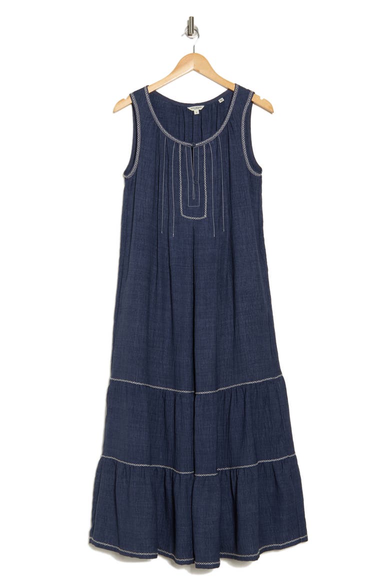Sleeveless Split Maxi Dress, Alternate, color, H. INDIGO