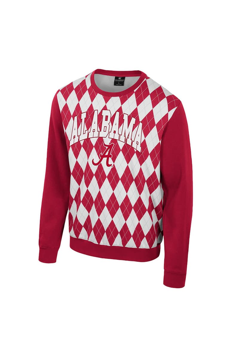 COLOSSEUM Men's Colosseum Crimson Alabama Crimson Tide The Dealio Argyle Pullover Sweatshirt, Alternate, color, Crimson
