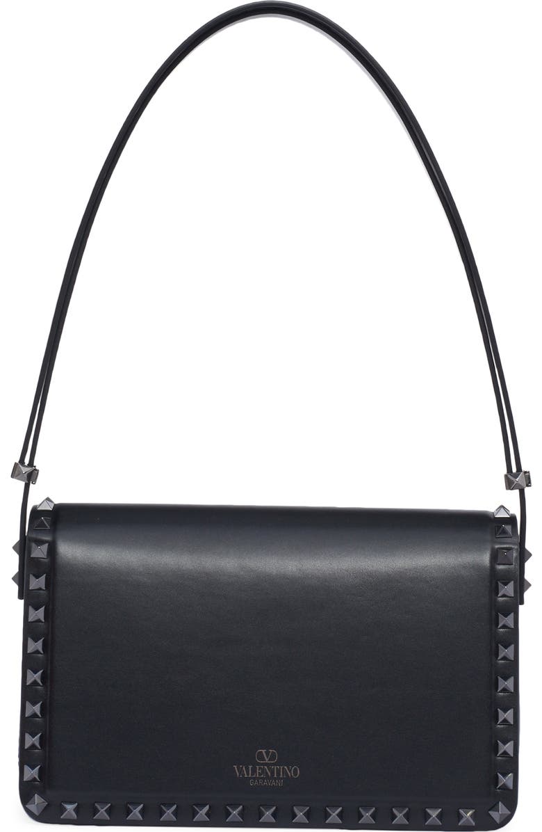Valentino Garavani Rockstud23 Leather Shoulder Bag, Alternate, color, Nero
