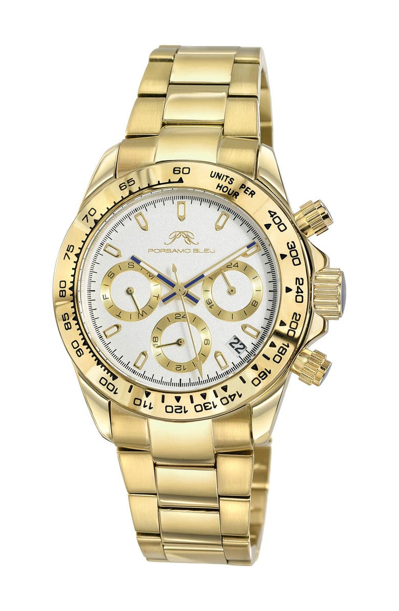 PORSAMO BLEU Alexis Multi-Function Bracelet Watch, 37mm, Main, color, Gold-White