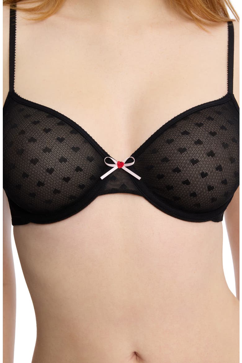 Heart Breaker Lace Underwire Bra, Alternate, color, BLACK