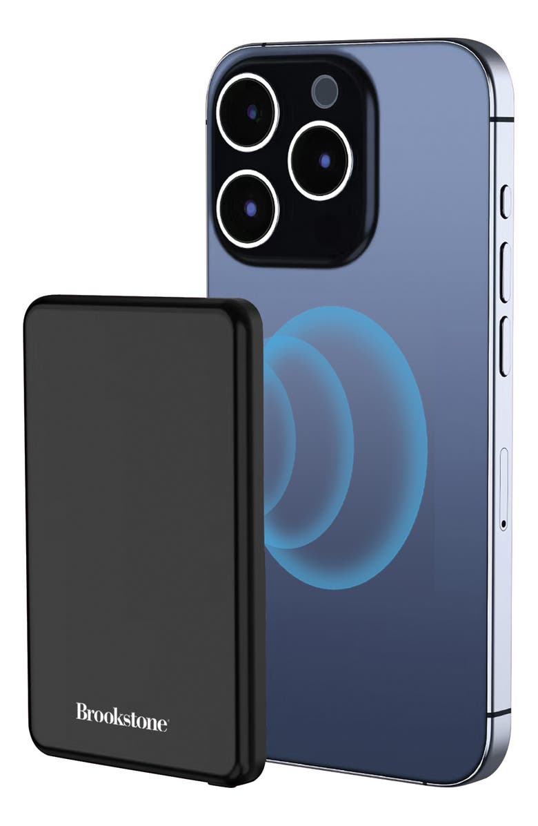 BROOKSTONE Ultraslim MagSafe Power Bank, Alternate, color, Black