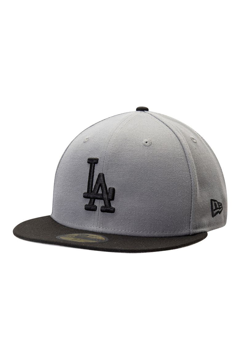 Men's New Era Gray/Black Los Angeles Dodgers Two-Tone 59FIFTY Fitted Hat, Main, color, GRAY
