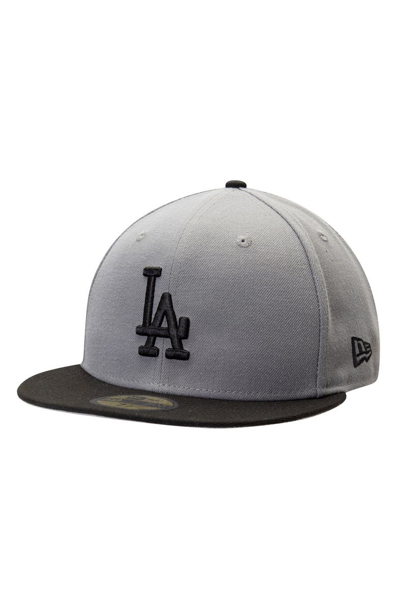 New Era Men's New Era Gray/Black Los Angeles Dodgers Two-Tone 59FIFTY Fitted Hat, Main, color, Gray