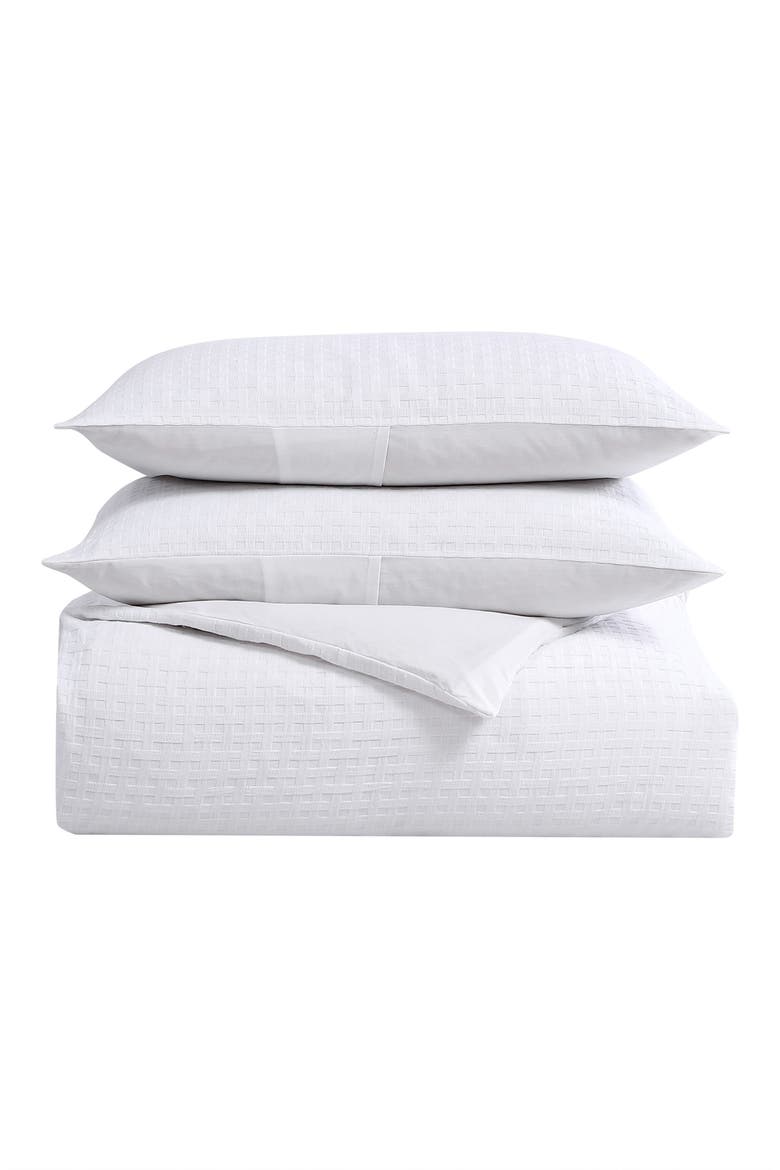 Basketweave Comforter & Sham Set, Alternate, color, WHITE