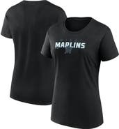 FANATICS Women's Fanatics Black Miami Marlins Lean T-Shirt
