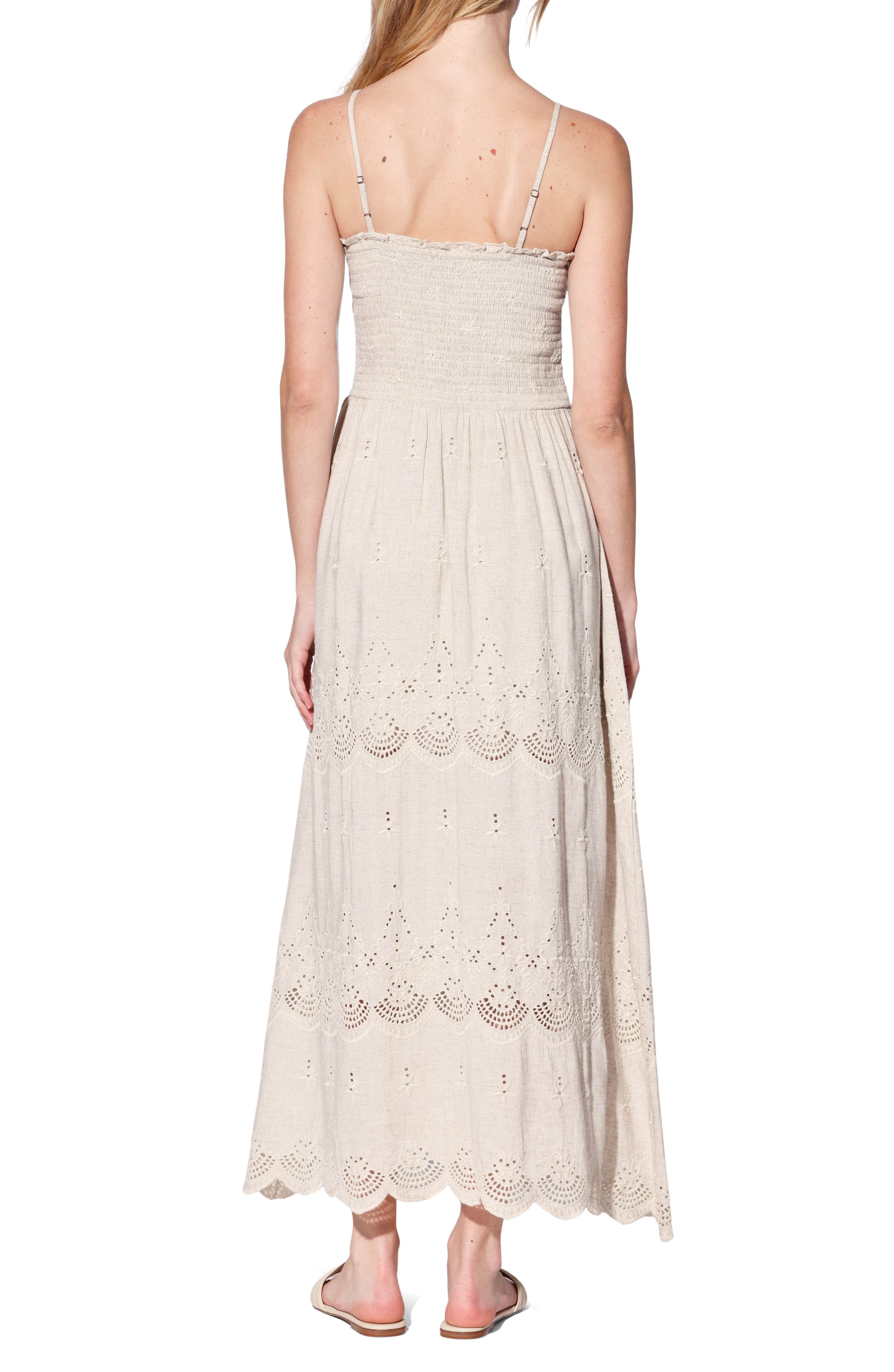 SIrena Smocked Linen & Cotton Maxi Dress - image 2