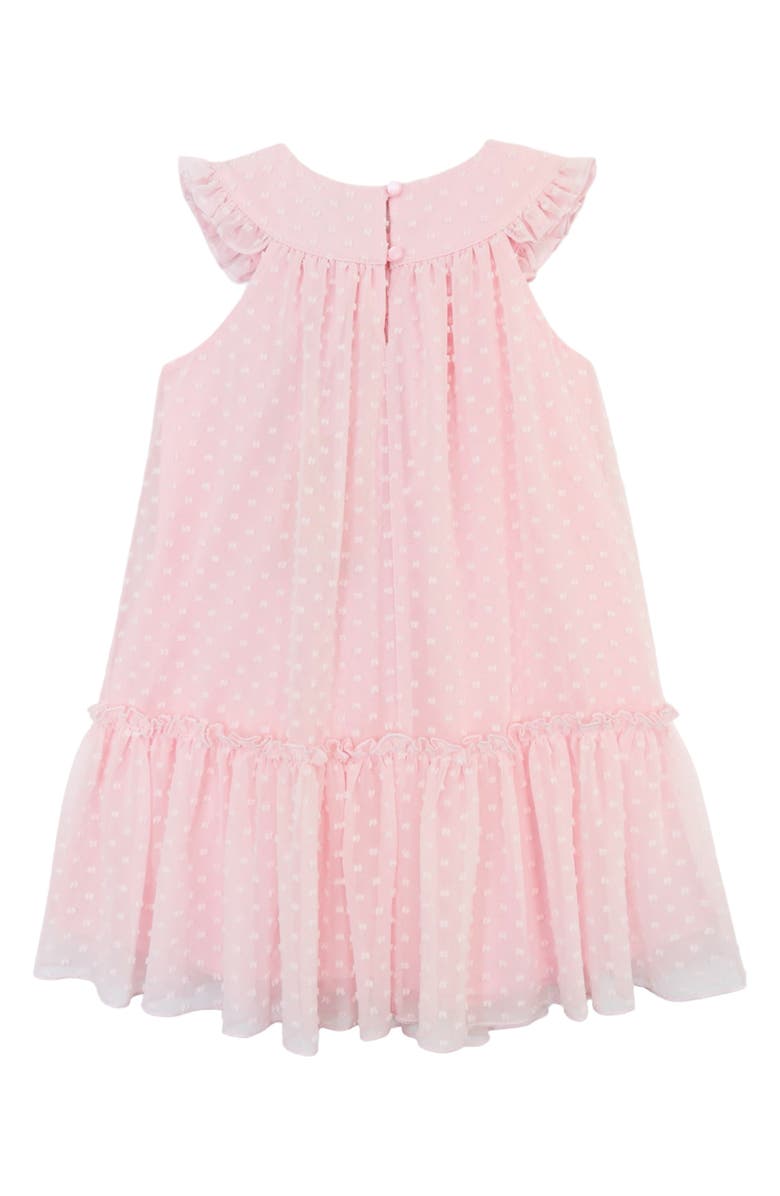 Zunie Kids' Embroidered Clip Dot Chiffon Party Dress, Alternate, color, Pink