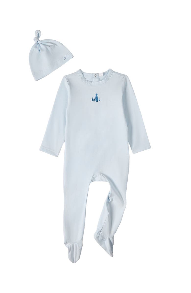 MiniMoi 2 Piece Cotton Rich Footie Set, Main, color, Pearl Blue