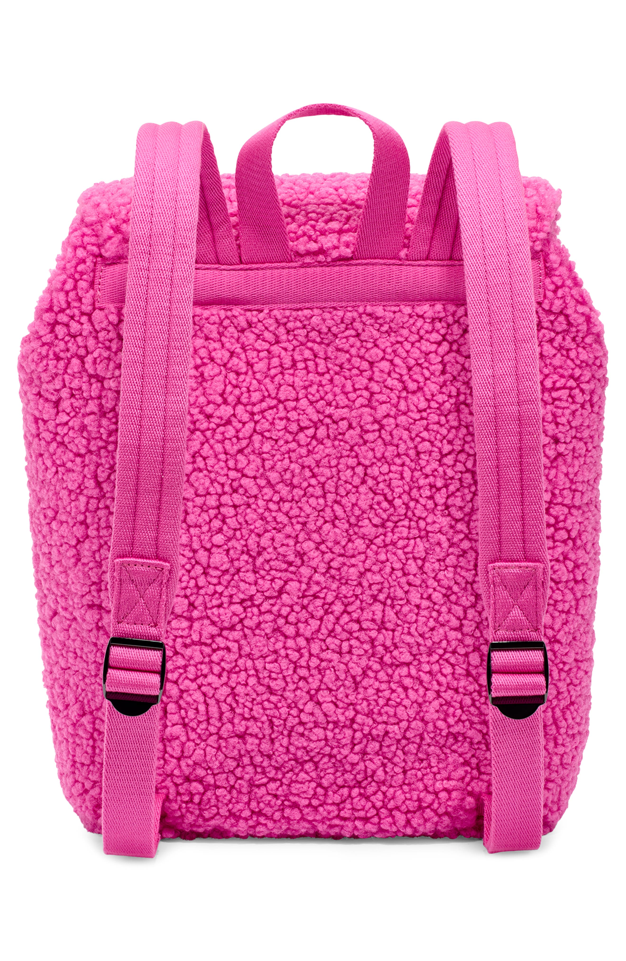 Inara High Pile Fleece Backpack, Alternate, color, NEON PINK