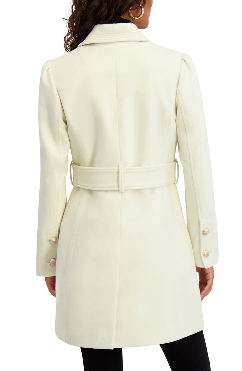 Kensie Wool Blend Long Coat, Alternate, color, Ivory