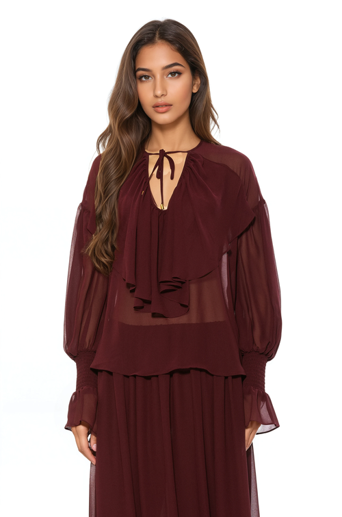 Alexia Admor Serelise Blouse In Brown