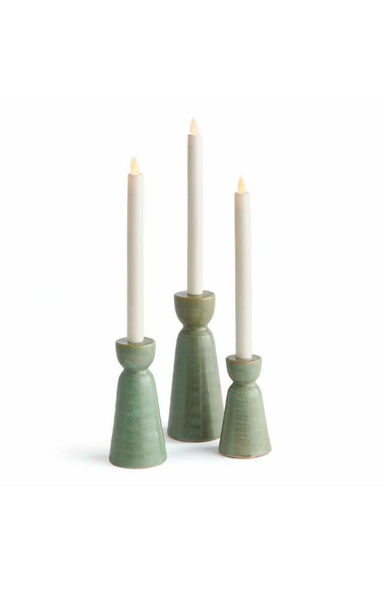 Napa Home & Garden Libbey Taper Candle Holders, Main, color, Green