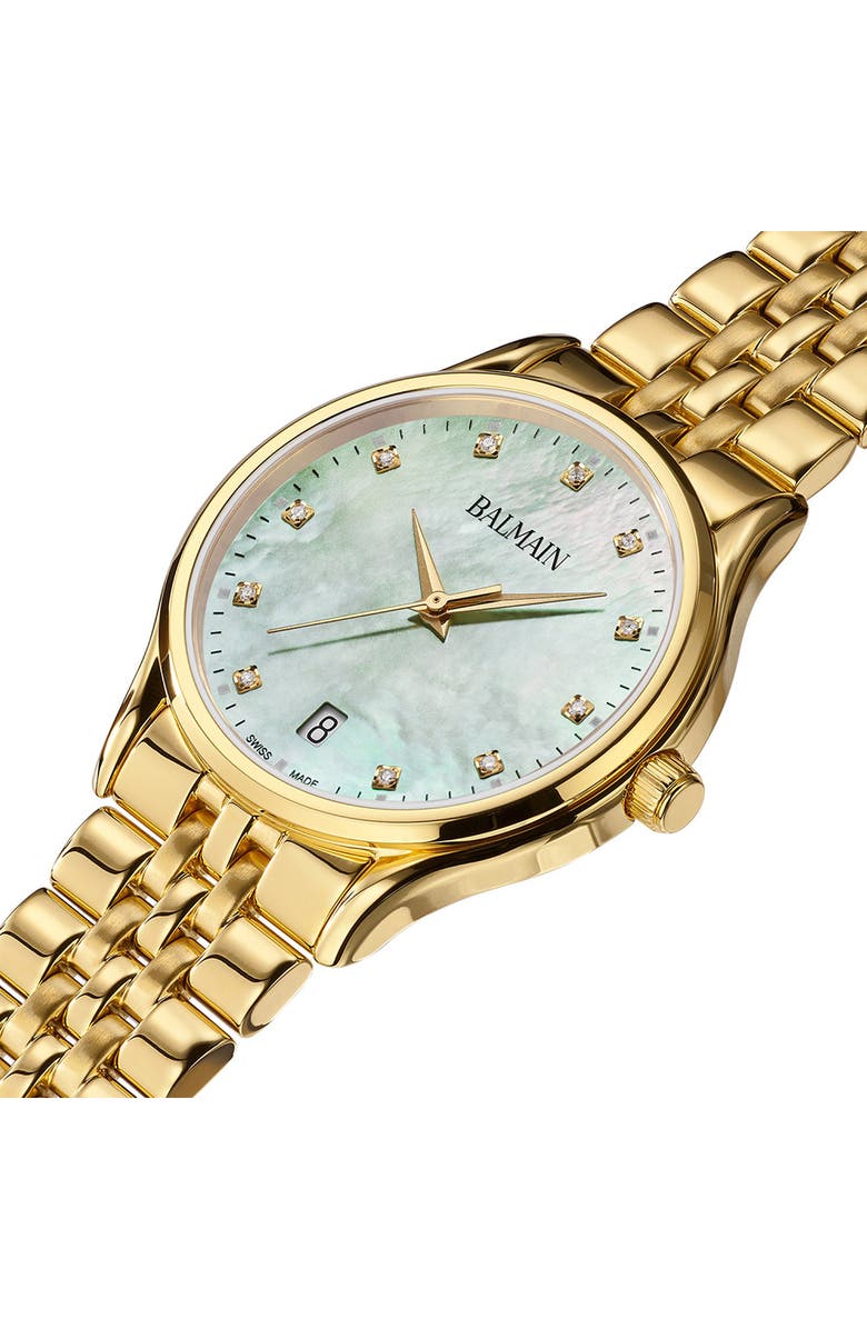 Balmain Beleganza Diamond Bracelet Watch, 32mm, Alternate, color, Yellow Gold Pvd Coating