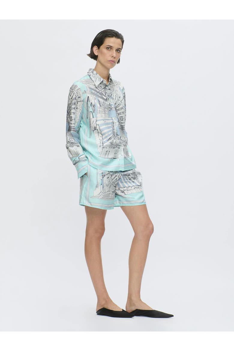 CAMERON Rome scarf shirt White, Alternate, color, Blue