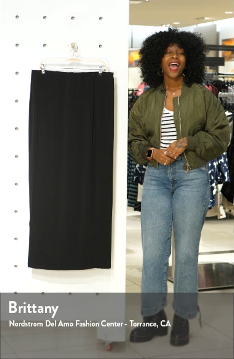 Side Slit Stretch Matte Jersey Maxi Skirt, sales video thumbnail