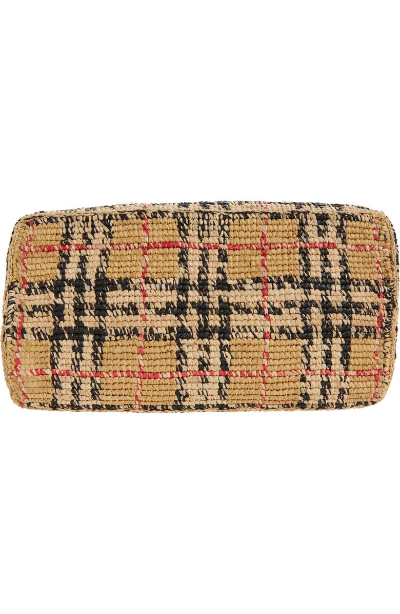 Burberry Margate Check Raffia Hobo Bag, Alternate, color,