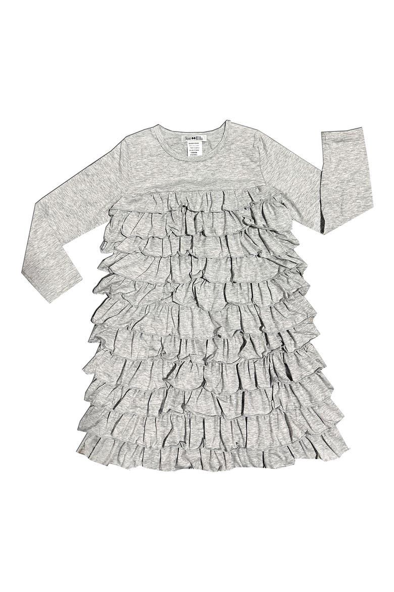 Kids' Ruffle Tiered Party Dress, Main, color, GREY