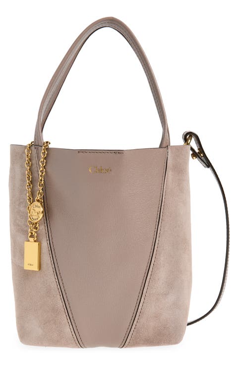 Small Chloé Spin Leather & Suede Tote