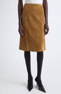 Jil Sander A-Line Suede Skirt