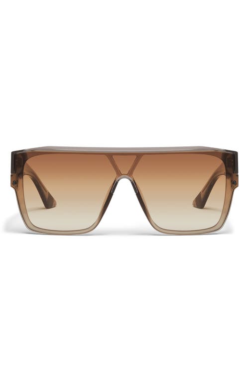 QUAY Tempo 149mm Shield Sunglasses in Grey/sepia at Nordstrom