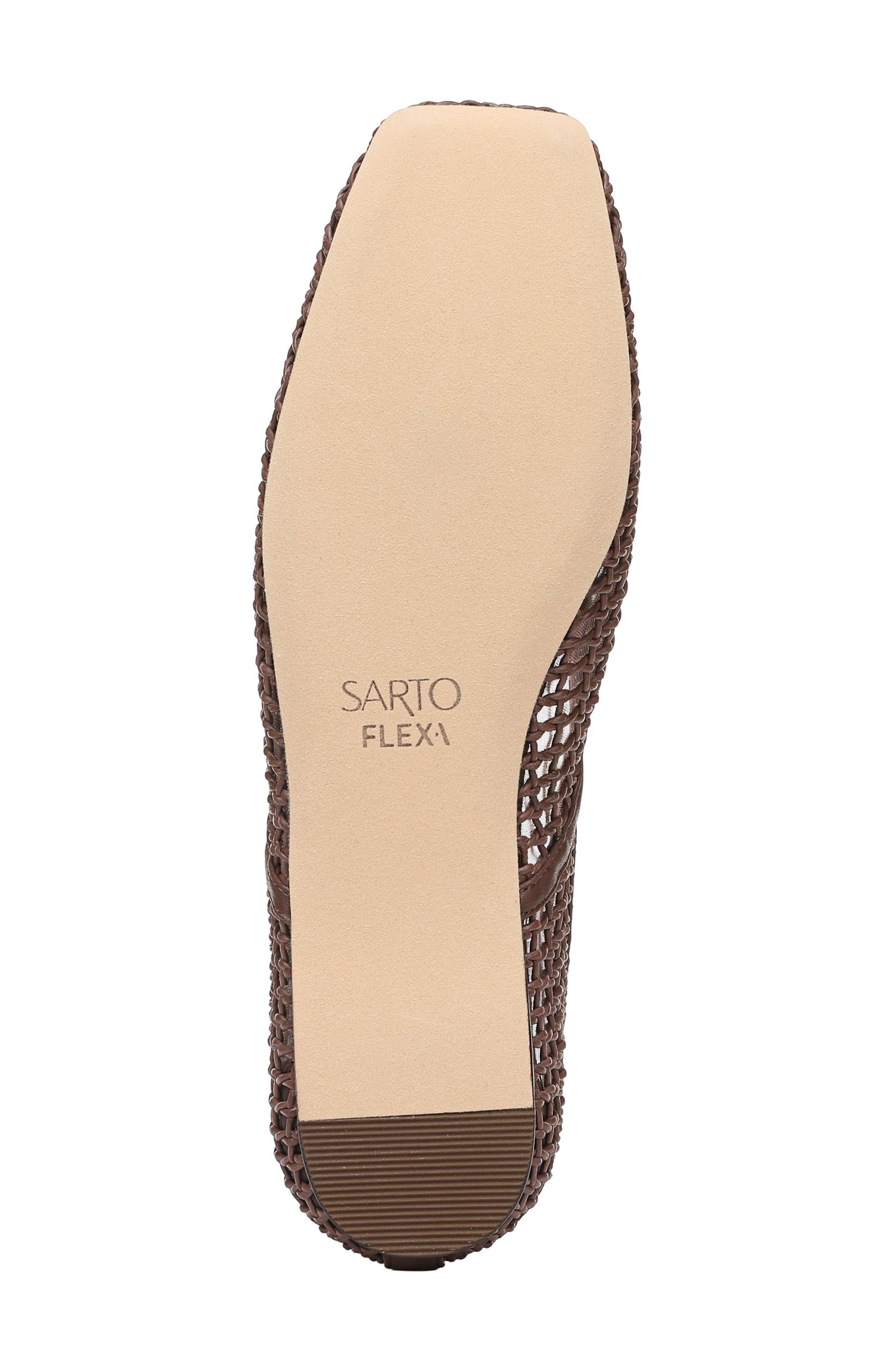 SARTO by Franco Sarto Flexa Square Toe Mesh Flat, Alternate, color, Coffee Bean