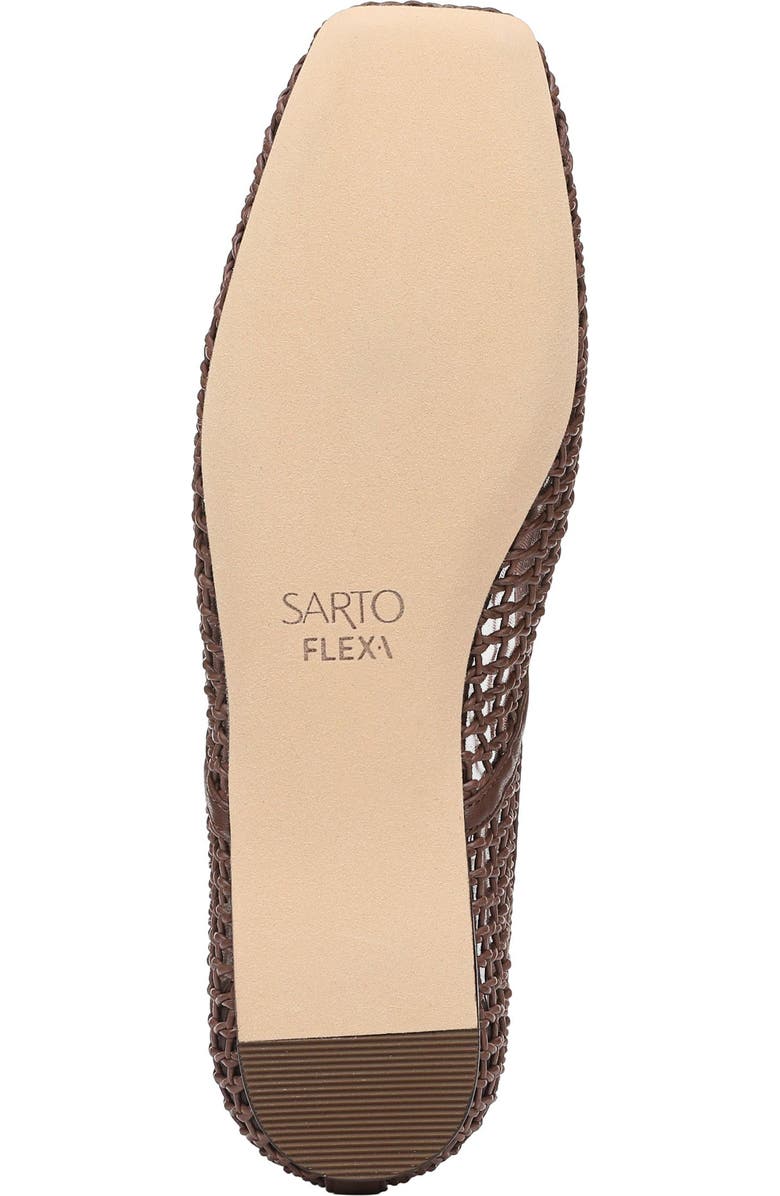 SARTO by Franco Sarto Flexa Square Toe Mesh Flat, Alternate, color, Coffee Bean