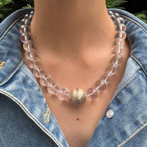 Erin Mcdermott Jewelry Clear Lucite And Gold Ball Necklace In Transparent