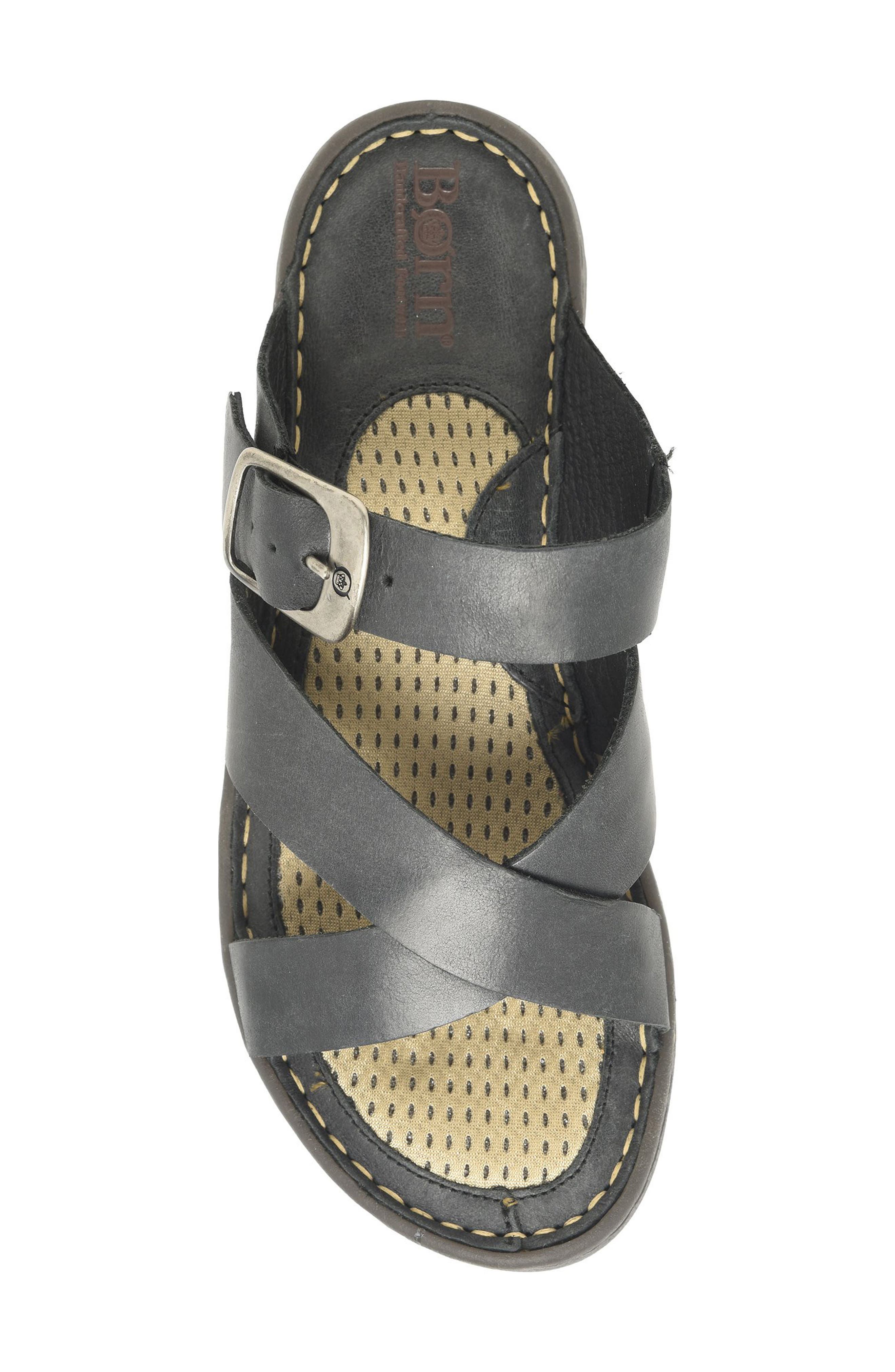 Børn Salas Slide Sandal, Alternate, color, Black Leather