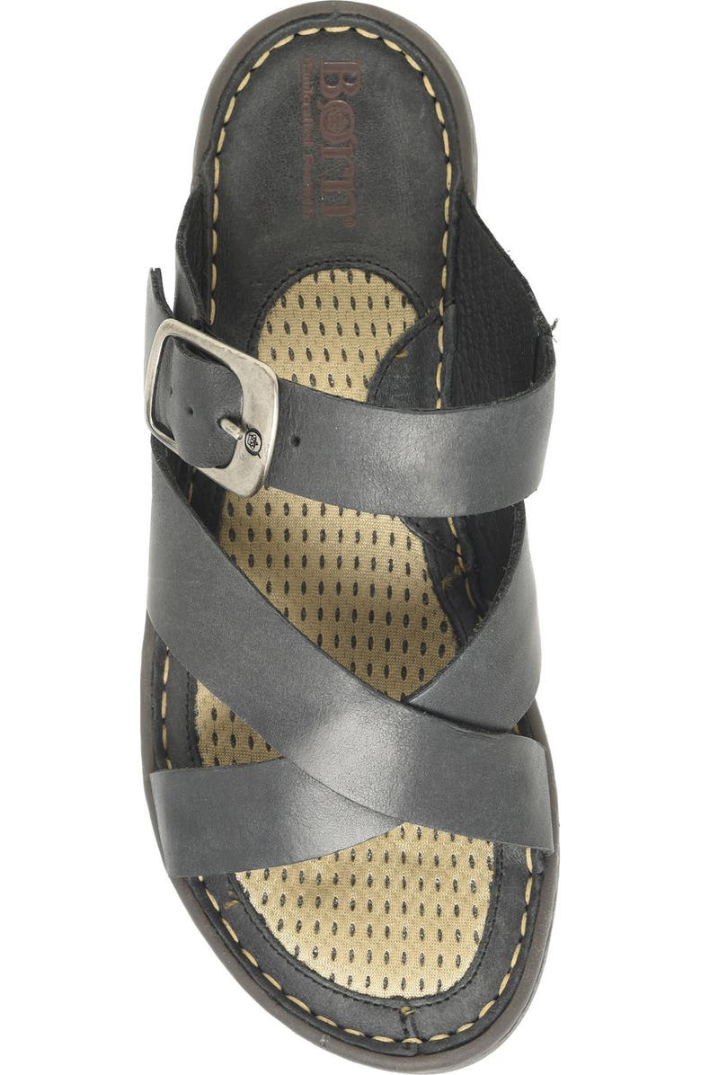 Børn Salas Slide Sandal, Alternate, color, Black Leather