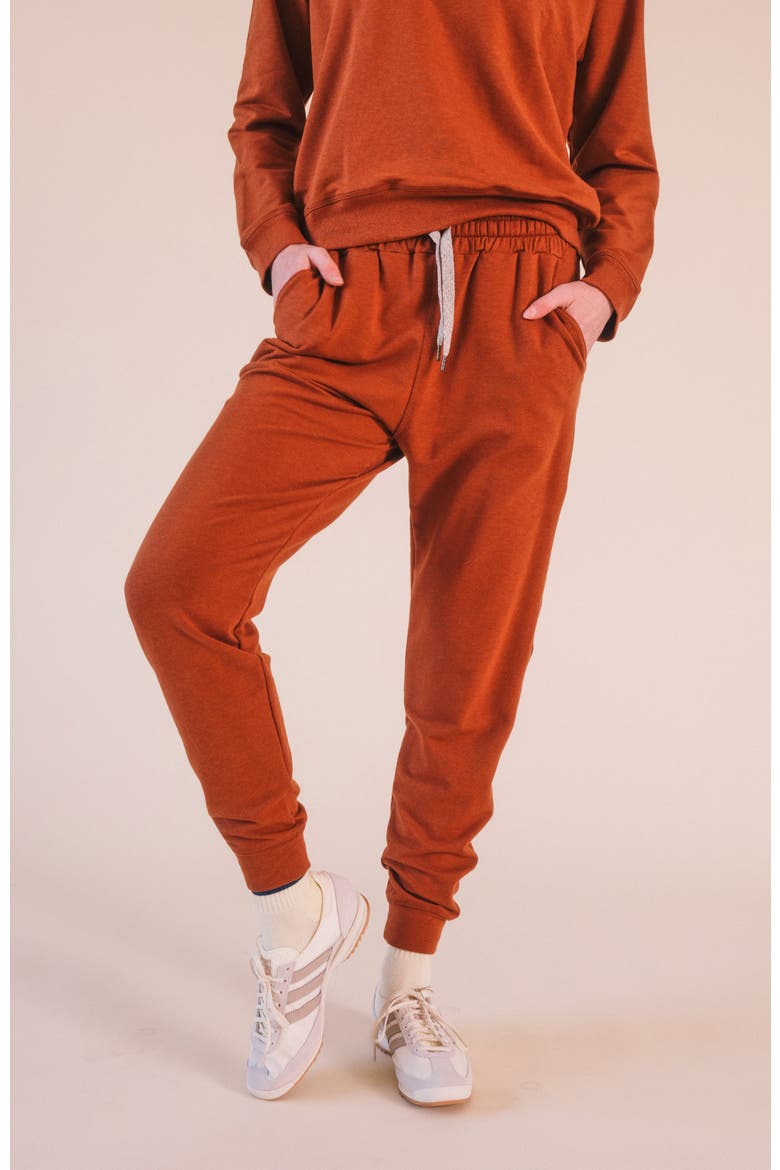 Plus Agnes Organic Cotton + Tencel Jogger Pant, Alternate, color, Rust