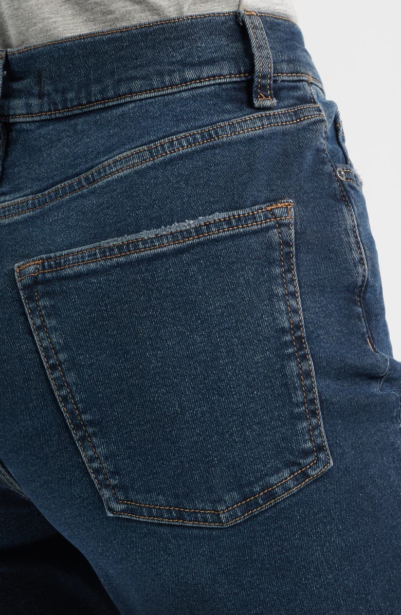 WARP+WEFT RFD Raw Hem High Waist Straight Leg Jeans, Alternate, color, Deep Waters