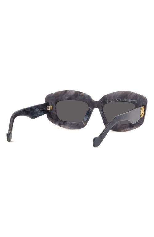 Loewe Silver Screen Chunky Acetate Rectangle Sunglasses In Black