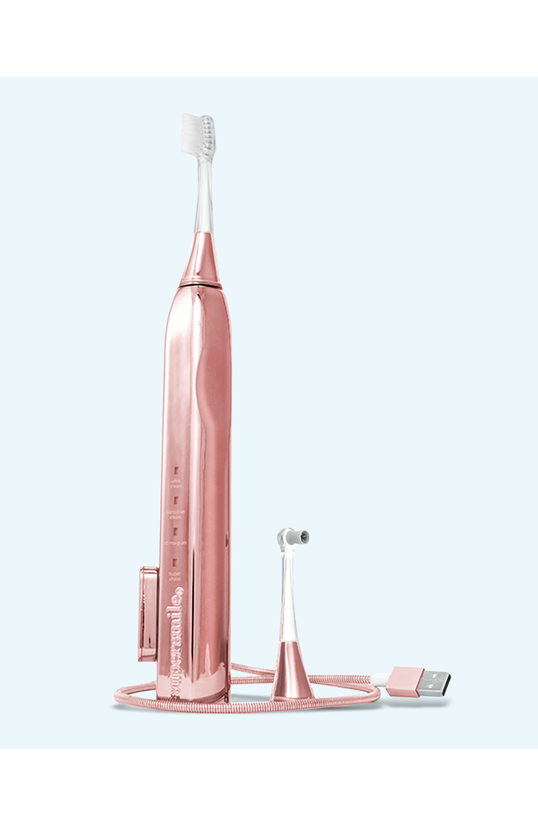 Supersmile Zina45 Sonic Pulse Toothbrush with case, Alternate, color, Chrome Rose