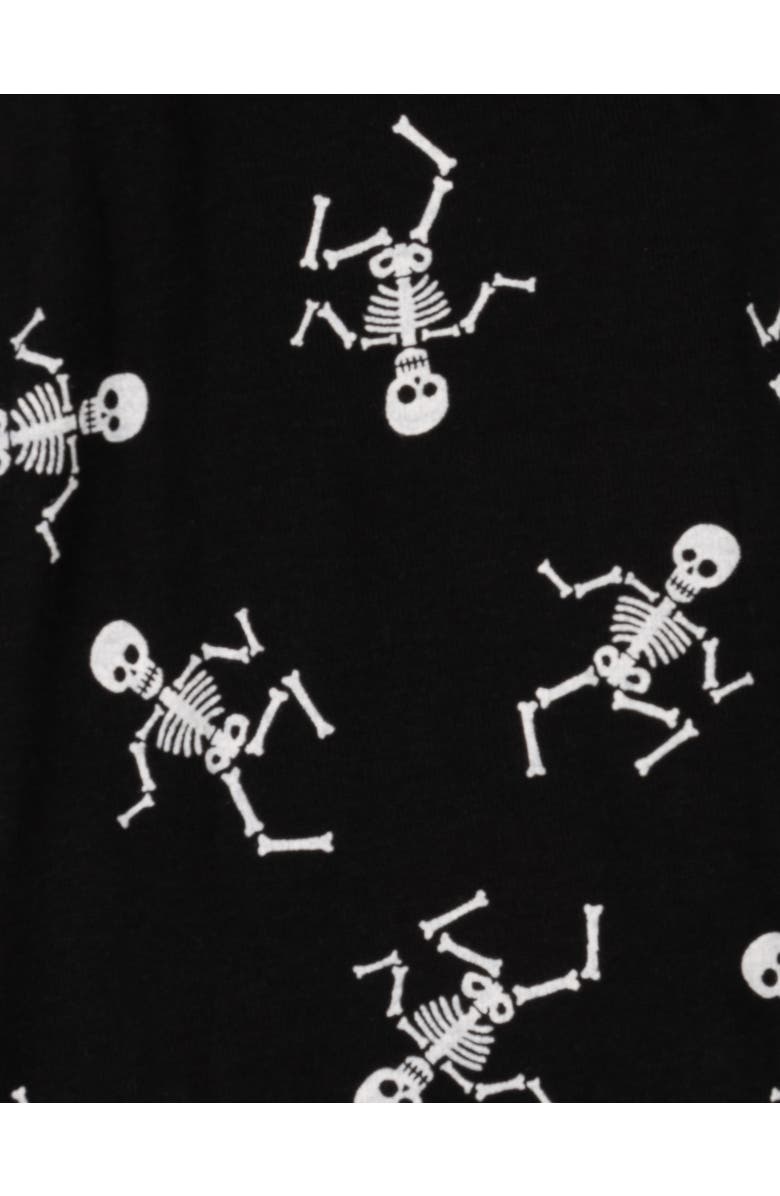 Leveret Two-Piece Cotton Halloween Matching Family Pajamas, Fun Prints, Alternate, color, Black Skeleton
