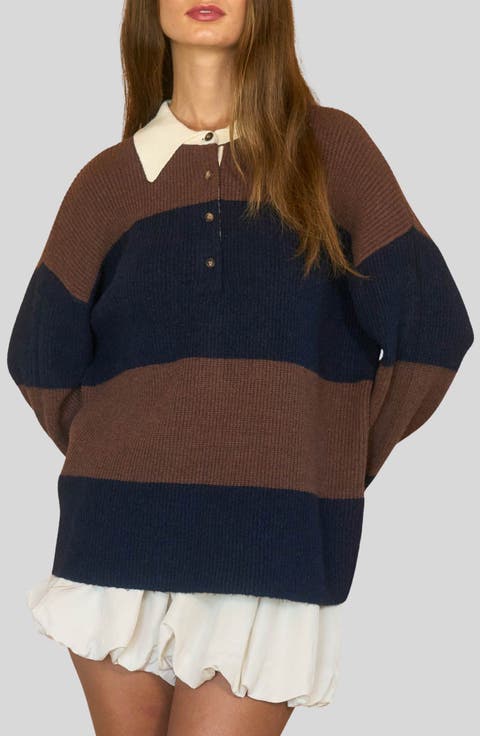 Striped Polo Sweater